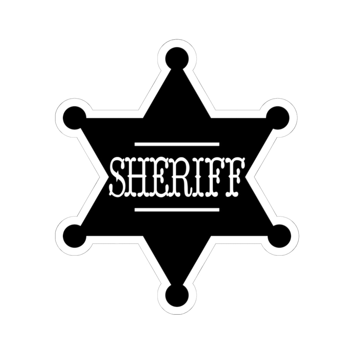 Kiss-Cut Stickers - Sheriff Badge w Txt Sheriff X 300