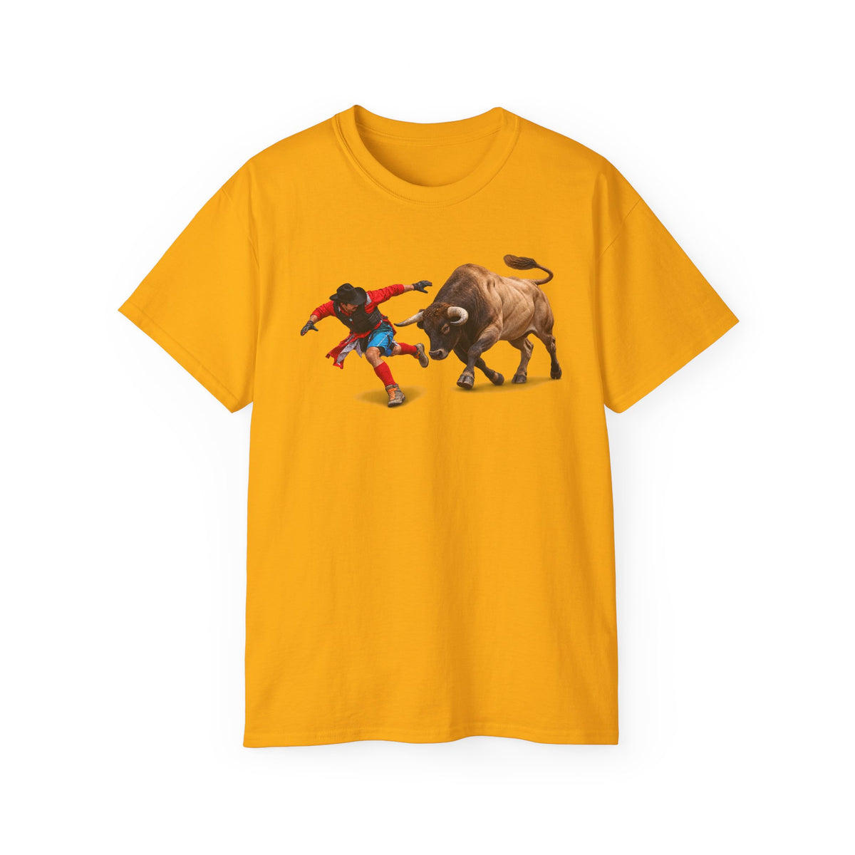 Unisex Ultra Cotton Tee - Rodeo - Bull and Clown - 3D