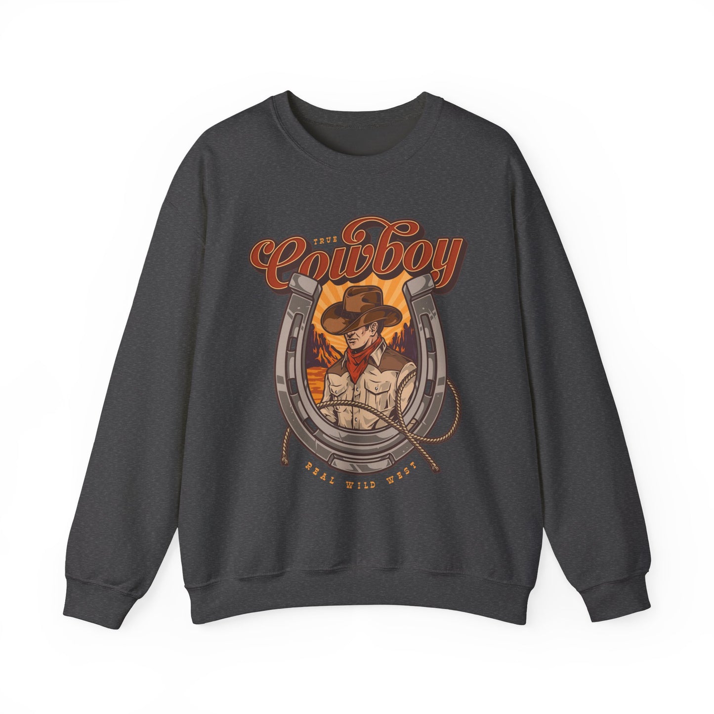 Crewneck Sweatshirt - True Cowboy - Real Wild West