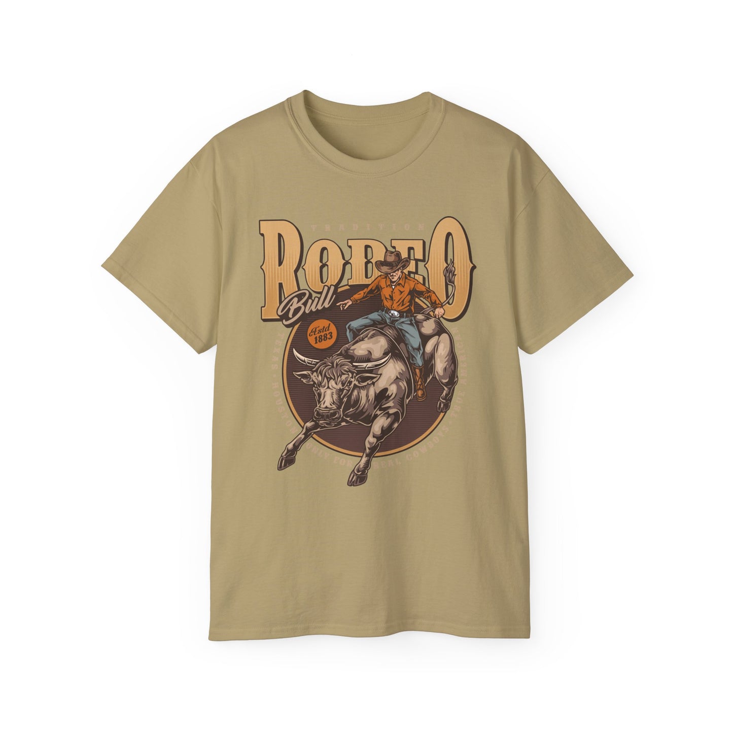 Western Rodeo Cowboy Tee - Fun Casual Shirt for Rodeo Fans, Gift for Country Lovers, Festival Outfit, Everyday Wear, Rodeo Apparel - Tradition Rodeo Bull - Real Cowboys