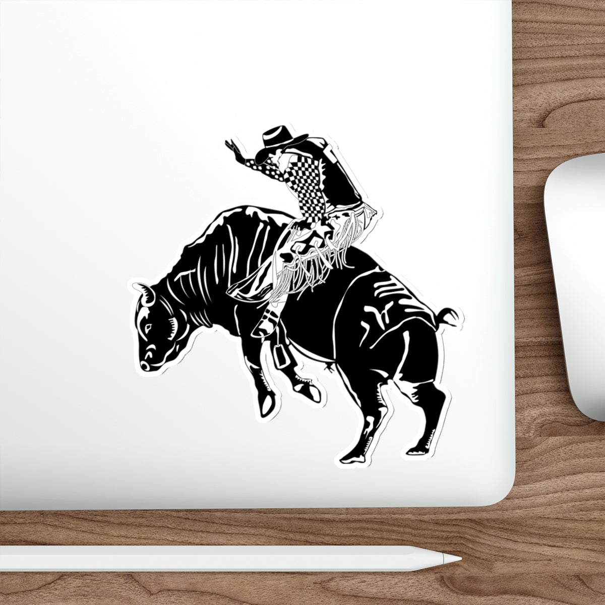 Die-cut stickers - Cowboy - Bull Rider - BW