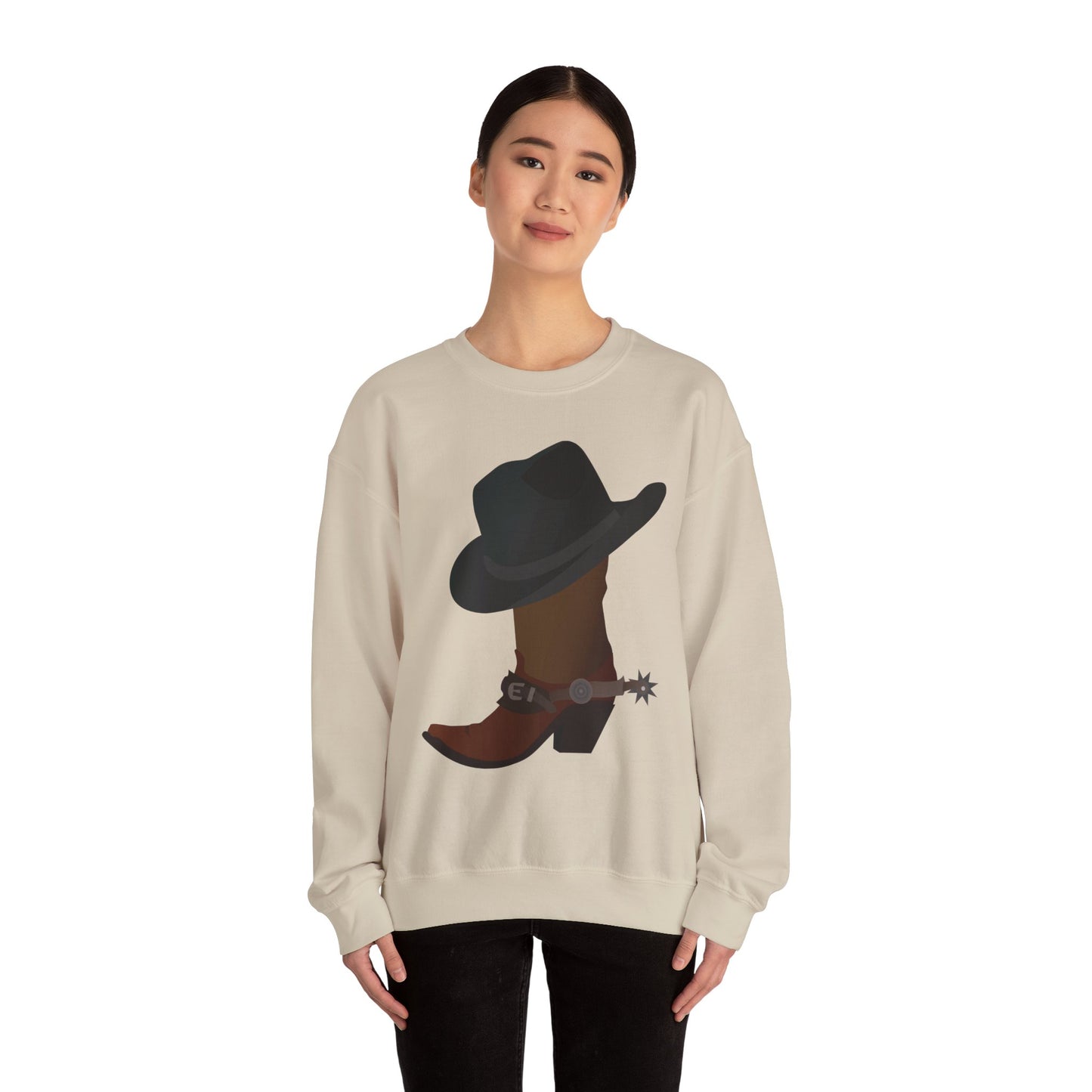 Crewneck Sweatshirt - Rodeo - Boots and Hat and Spurs
