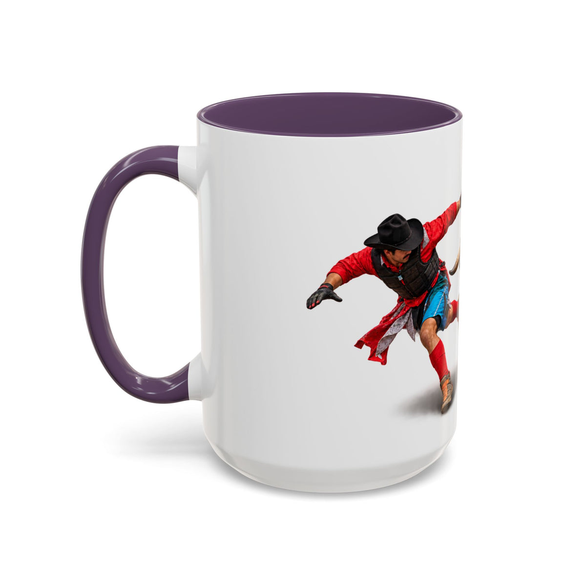 Accent Coffee Mug (11, 15oz) - Rodeo - Bull and Clown - 3D