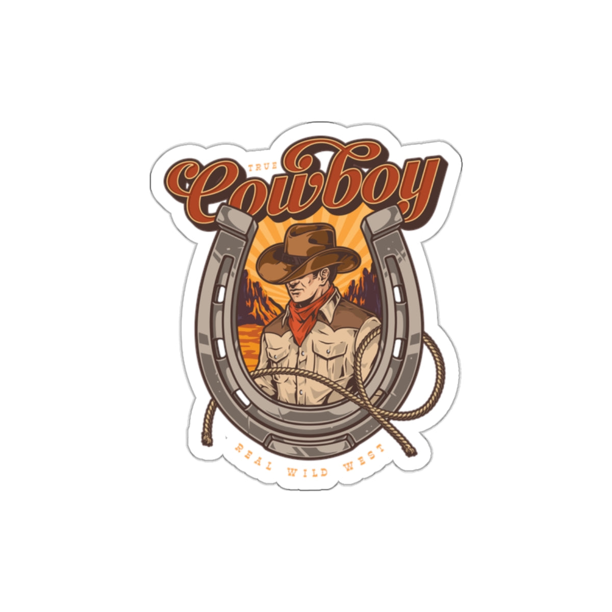 Die-cut stickers - True Cowboy - Real Wild West
