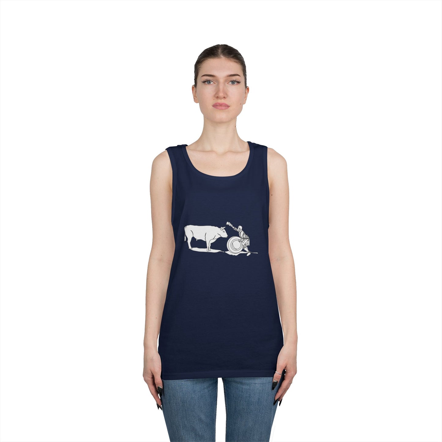 Unisex Heavy Cotton Tank Top - Clown and Bull - LA