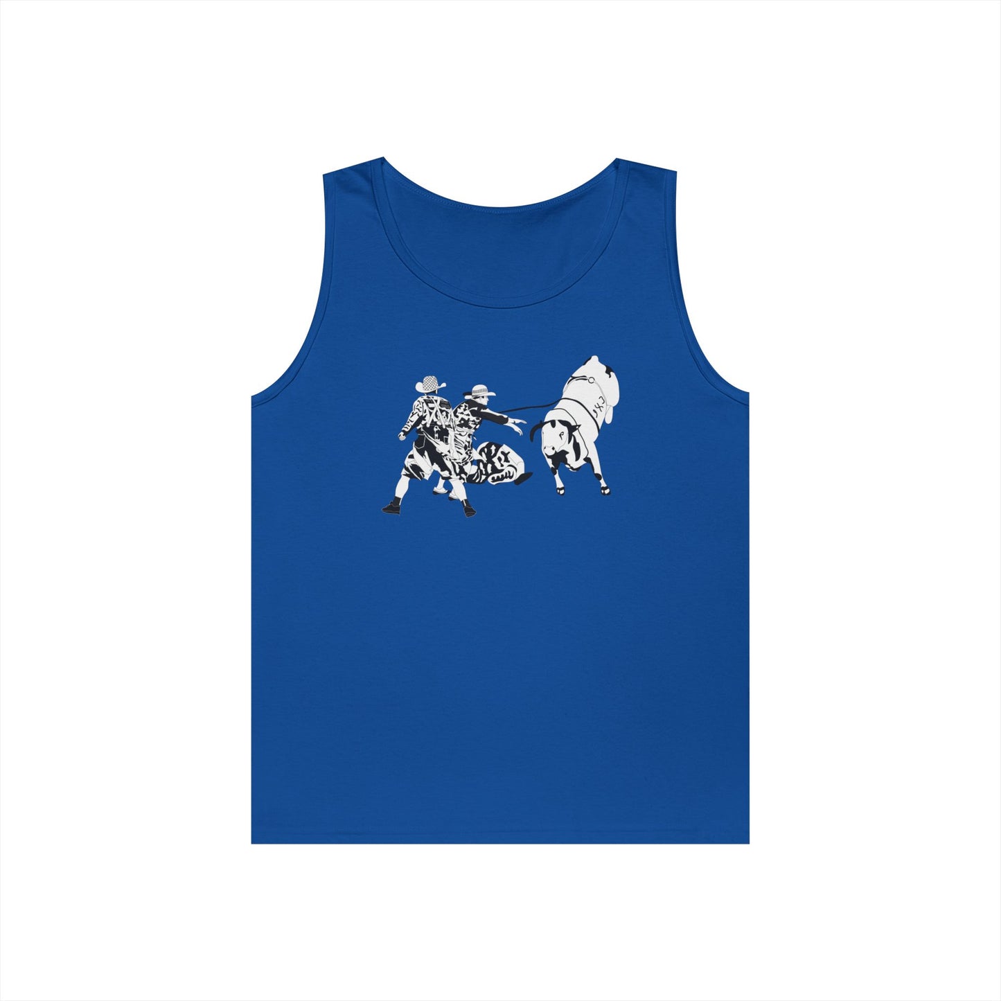 Unisex Heavy Cotton Tank Top - Clowns and Bull - BW