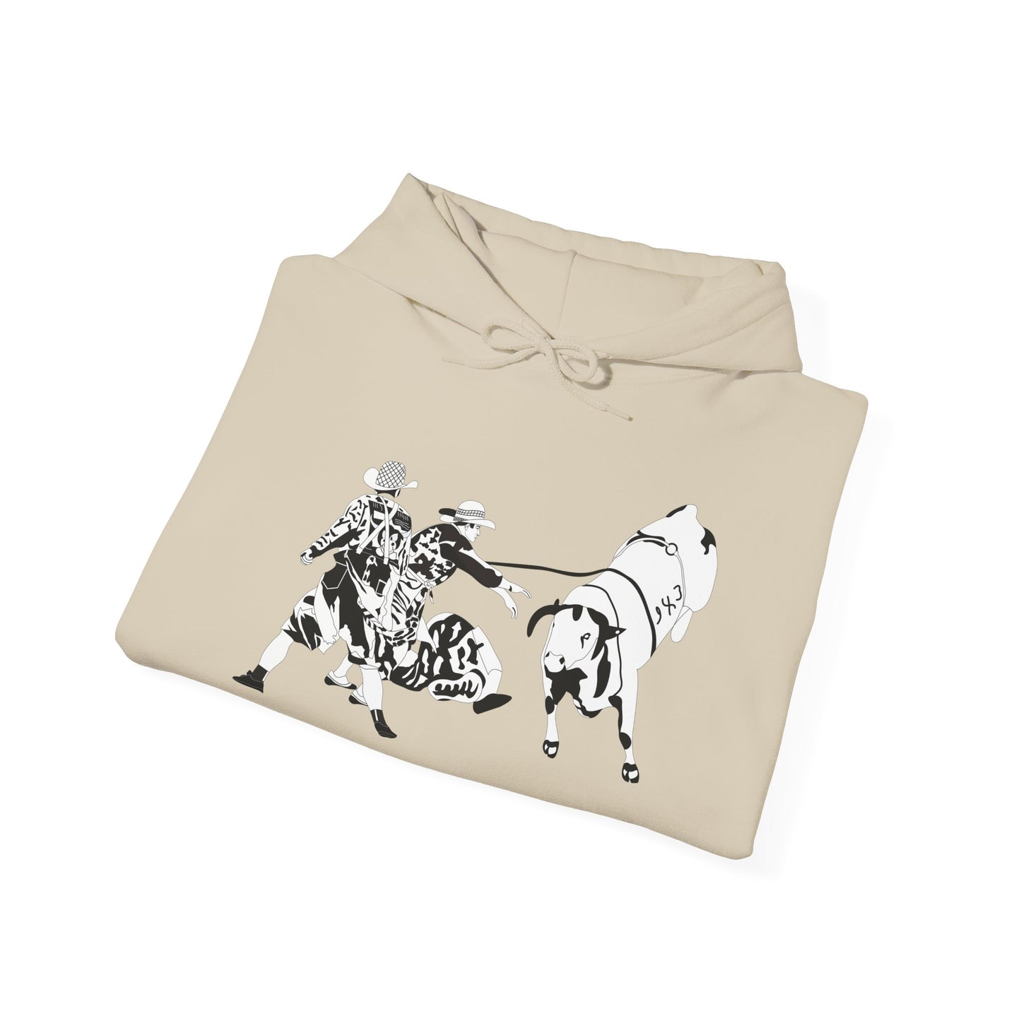 Unisex Hoodie - Clowns and Bull - BW