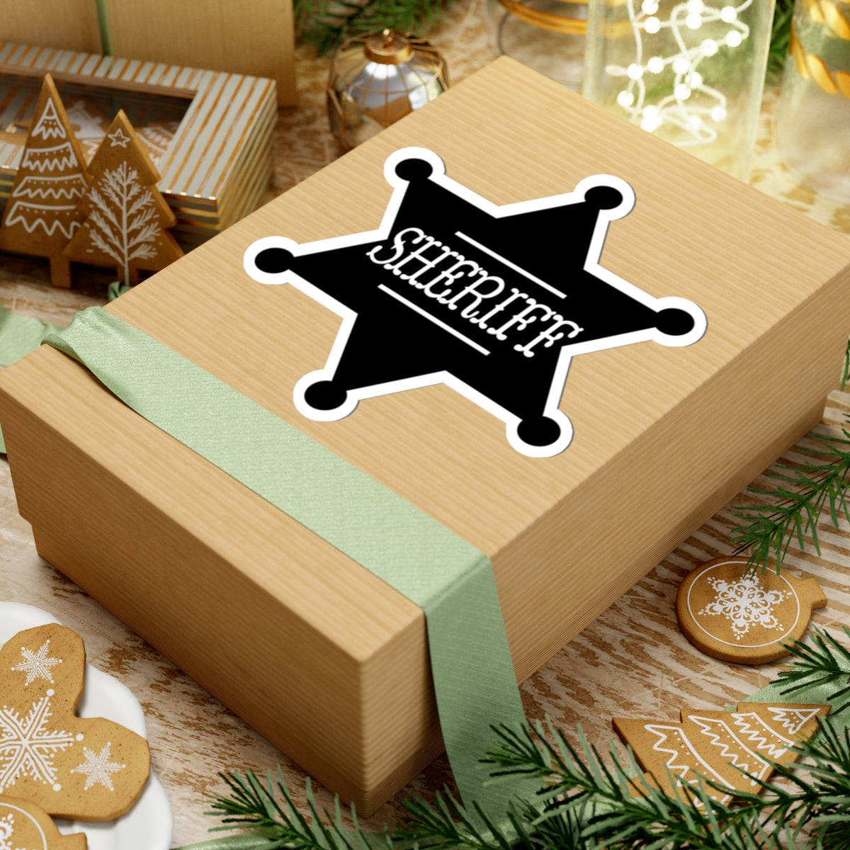 Kiss-Cut Stickers - Sheriff Badge w Txt Sheriff X 300