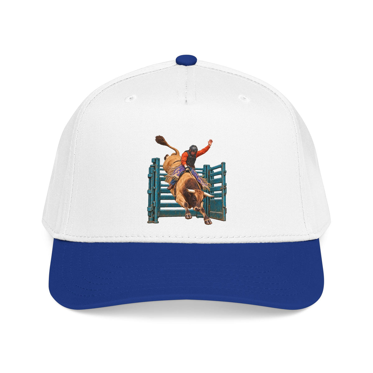 Mid Profile Baseball Cap — Cowboys - Bull Rider - Out of the Chute - without Text - 3D Transparent