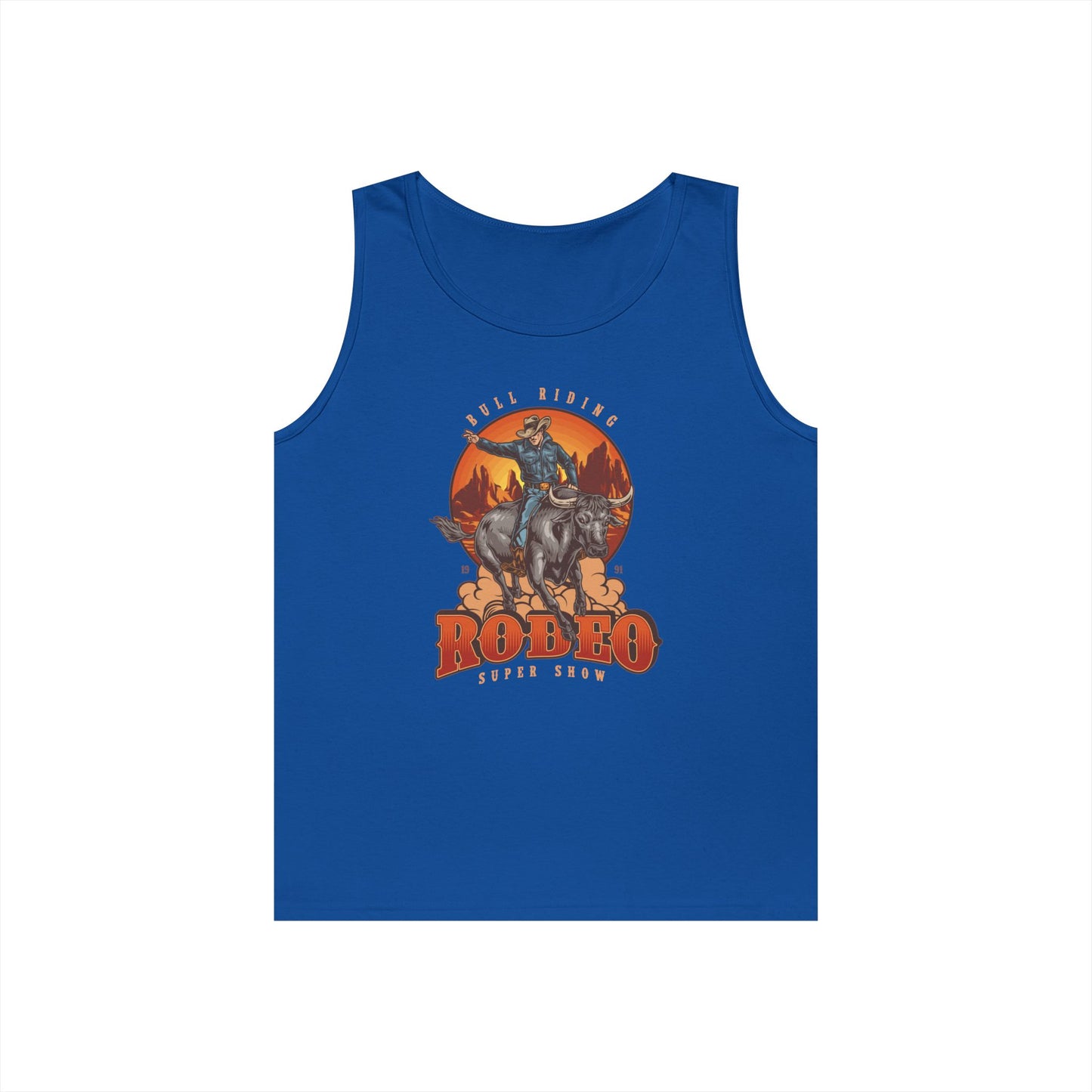Unisex Heavy Cotton Tank Top - Bull Riding - Rodeo Super Show