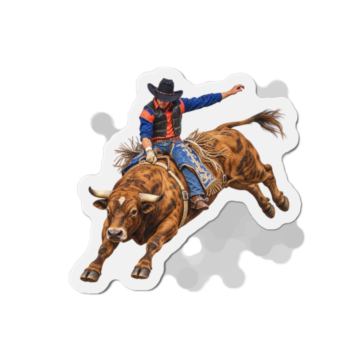 Die-Cut Magnets — Cowboys - Bull Rider - Oblique - without Text - 3D Transparent