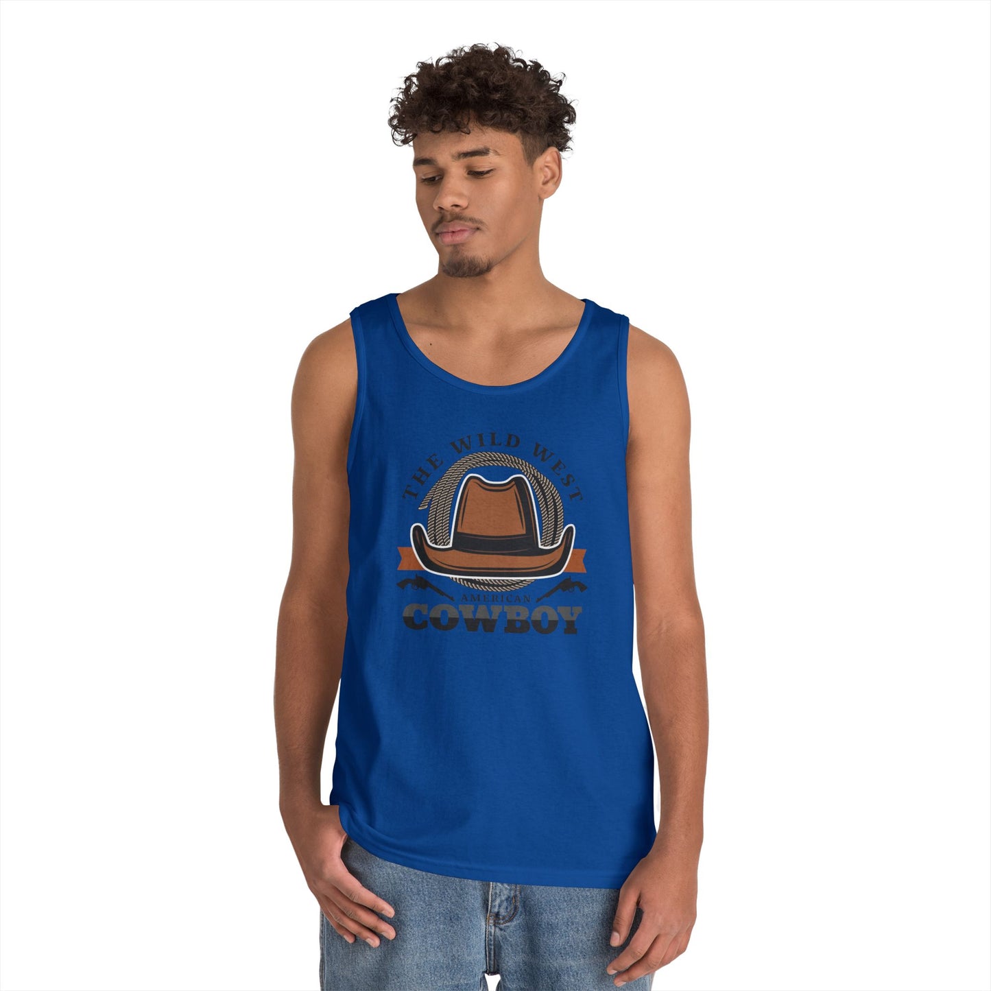 Unisex Heavy Cotton Tank Top - The Wild West - American Cowboy