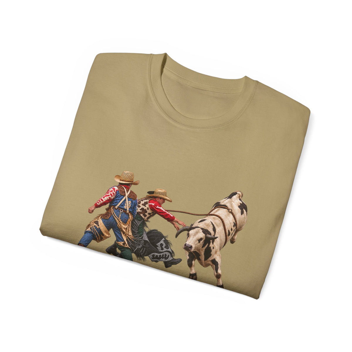 Unisex Ultra Cotton Tee - Cowboys - Clowns and Bull - without Text - 3D Transparent