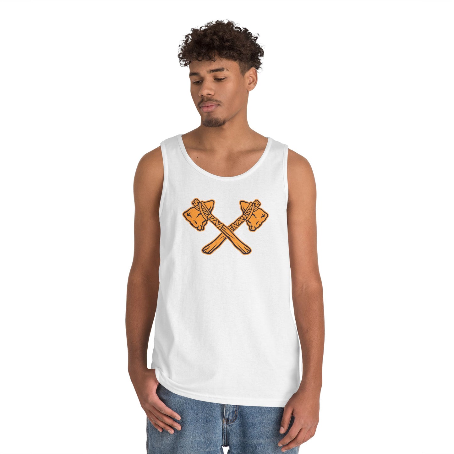 Unisex Heavy Cotton Tank Top - Crossed Tomahawks