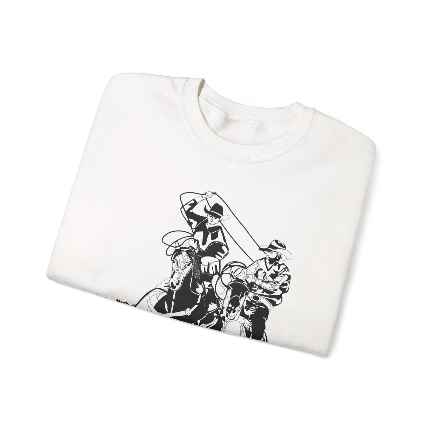 Crewneck Sweatshirt - California Rodeo - Salinas Team Roping - BW