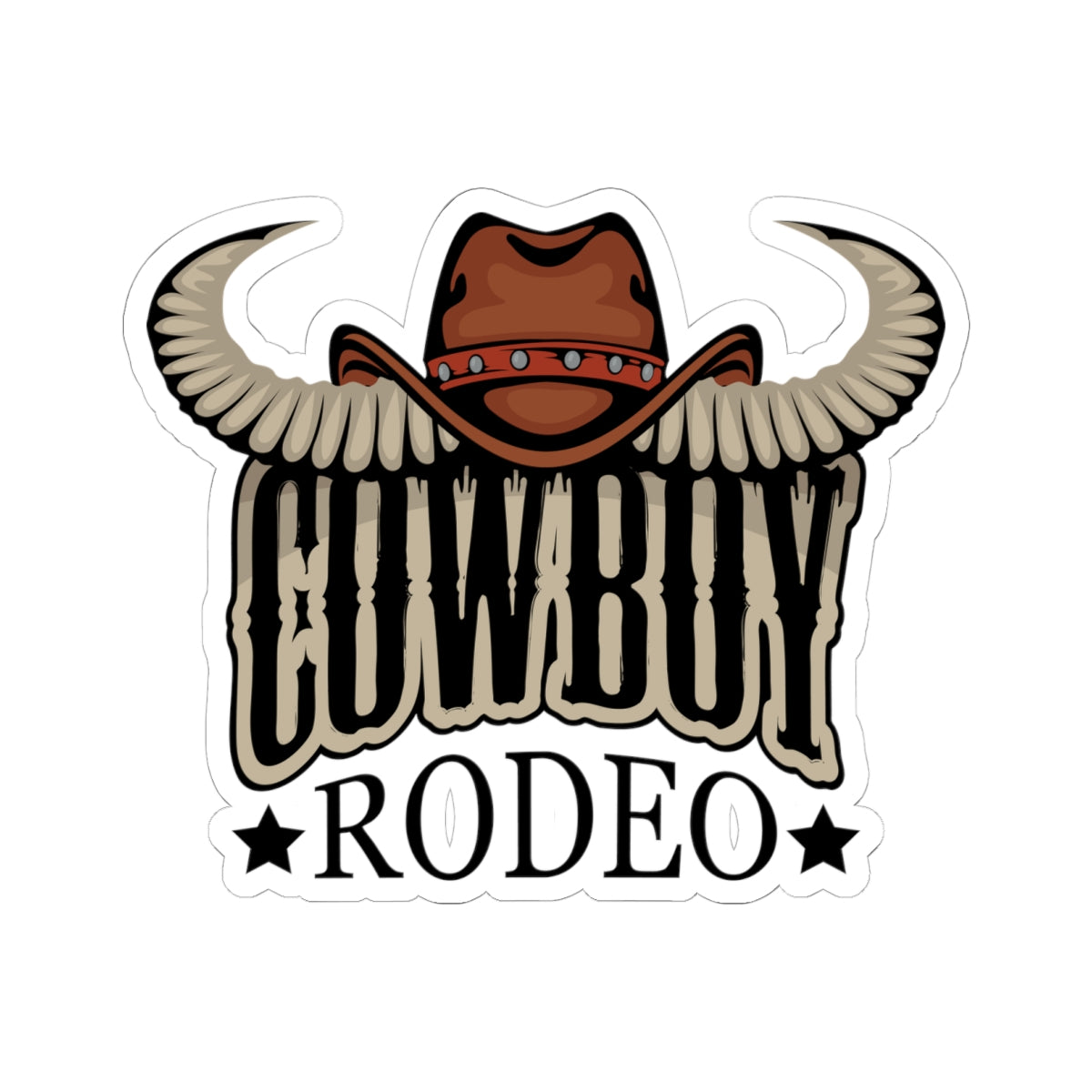 Kiss-Cut Stickers - Cowboy Rodeo - Horn