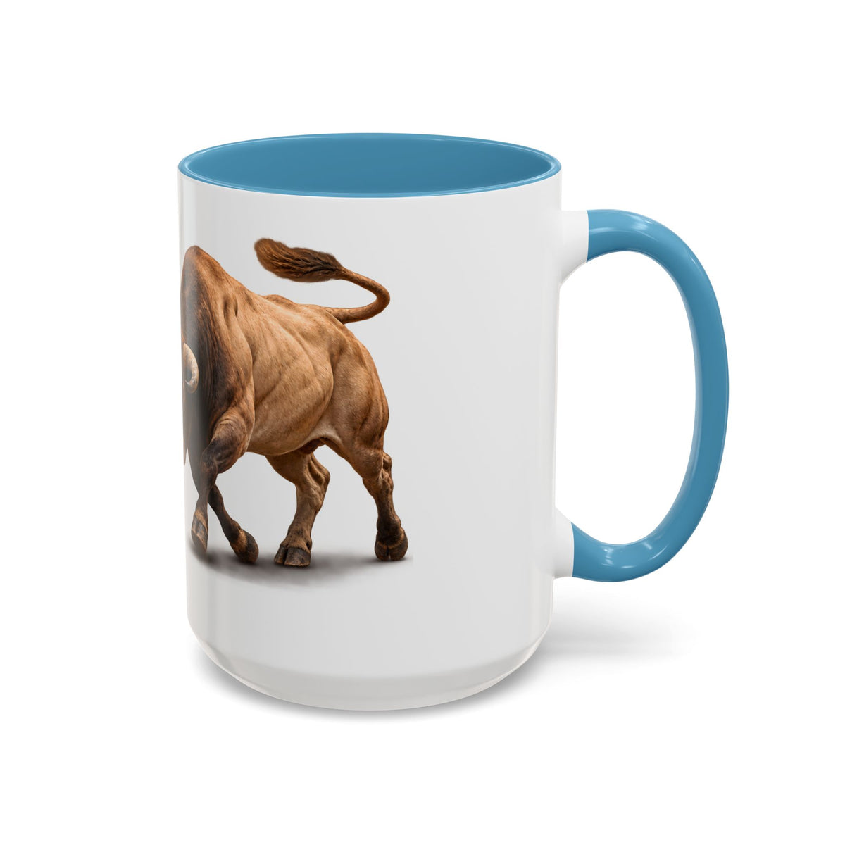 Accent Coffee Mug (11, 15oz) - Rodeo - Bull and Clown - 3D