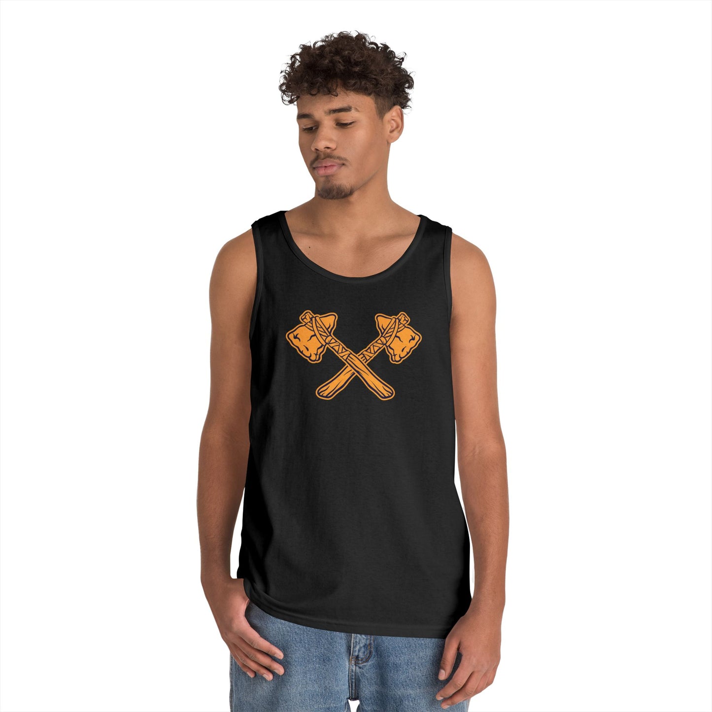 Unisex Heavy Cotton Tank Top - Crossed Tomahawks