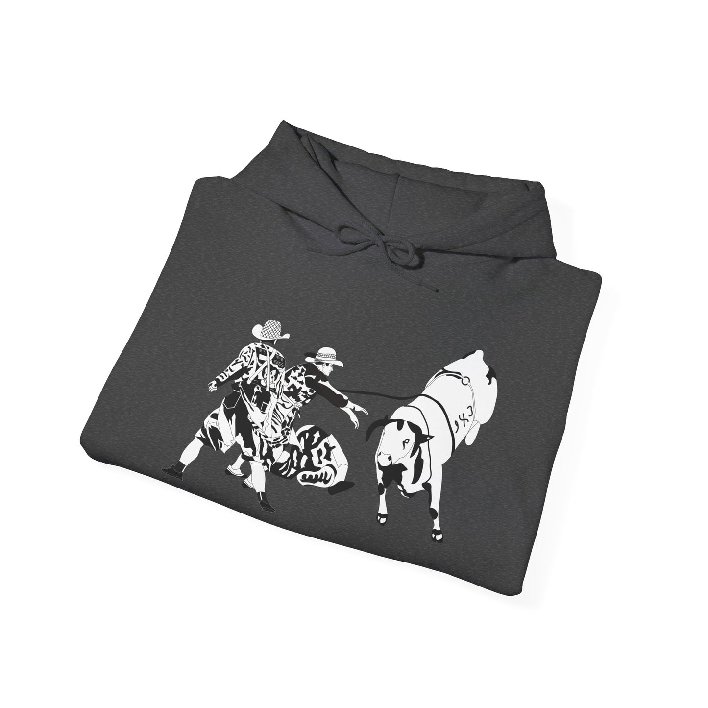 Unisex Hoodie - Clowns and Bull - BW