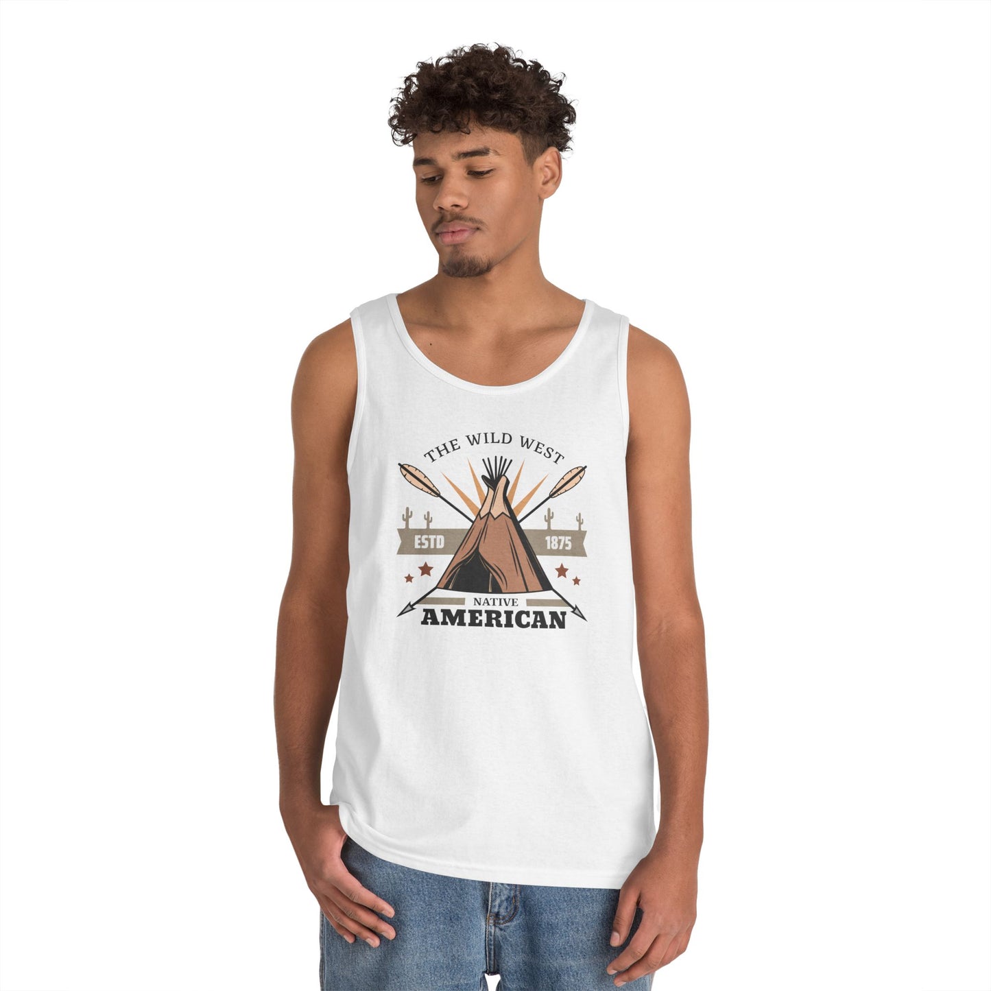 Unisex Heavy Cotton Tank Top - The Wild West - Native American