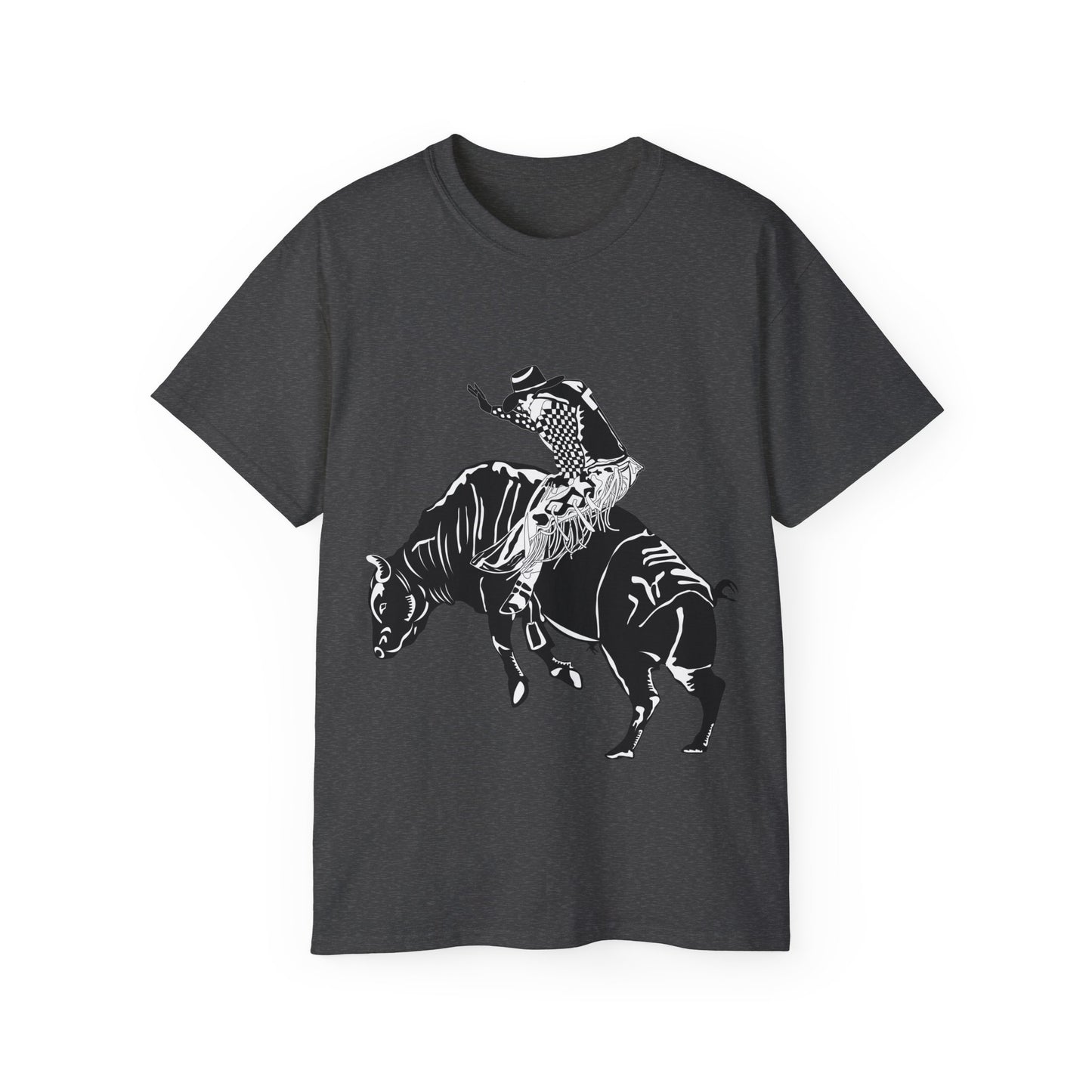 Unisex Ultra Cotton Tee - Cowboy - Bull Rider - BW