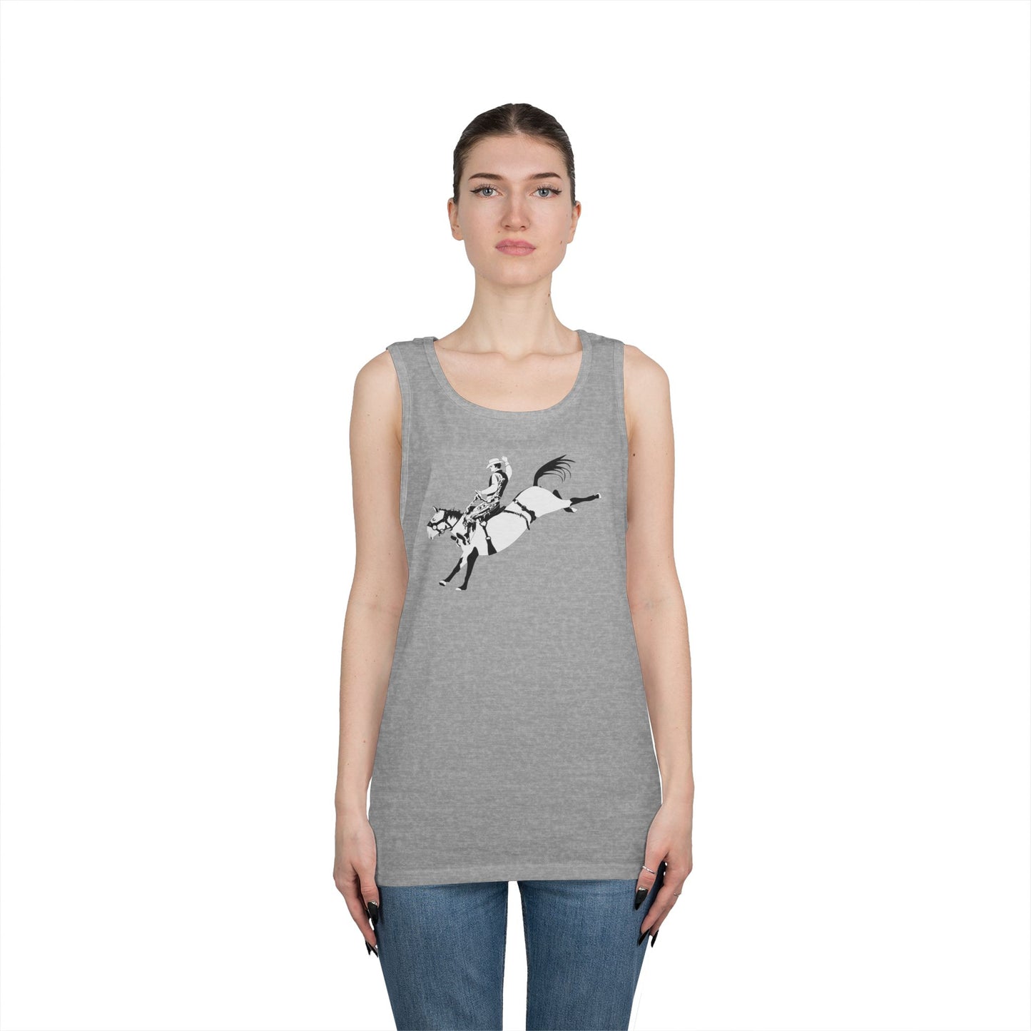 Unisex Heavy Cotton Tank Top - Cowboy - Bronco Buster - BW