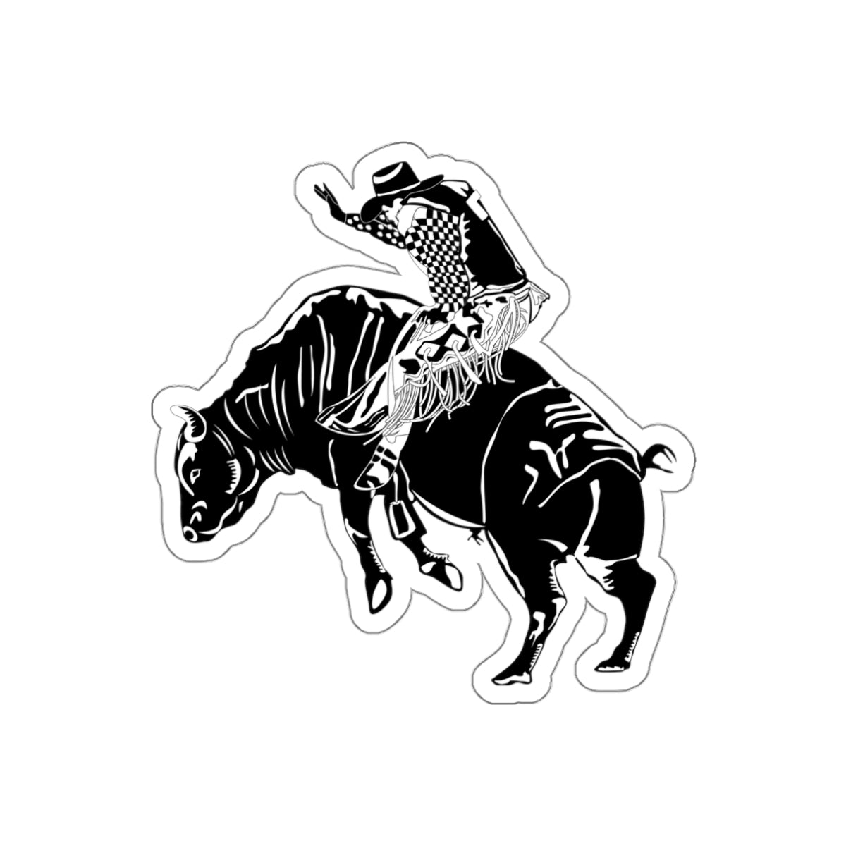 Die-cut stickers - Cowboy - Bull Rider - BW