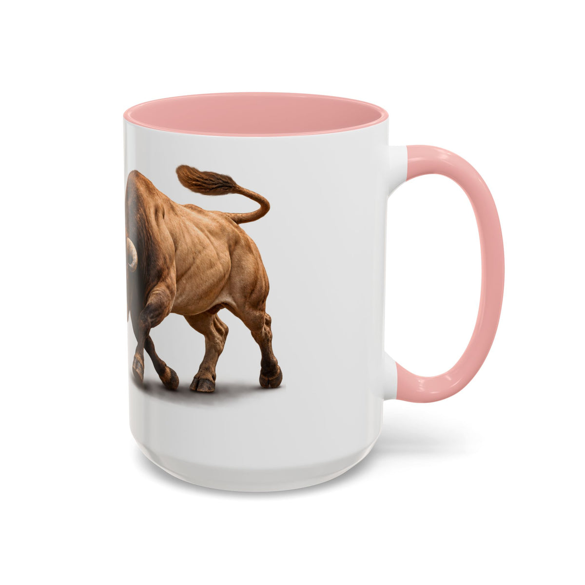 Accent Coffee Mug (11, 15oz) - Rodeo - Bull and Clown - 3D
