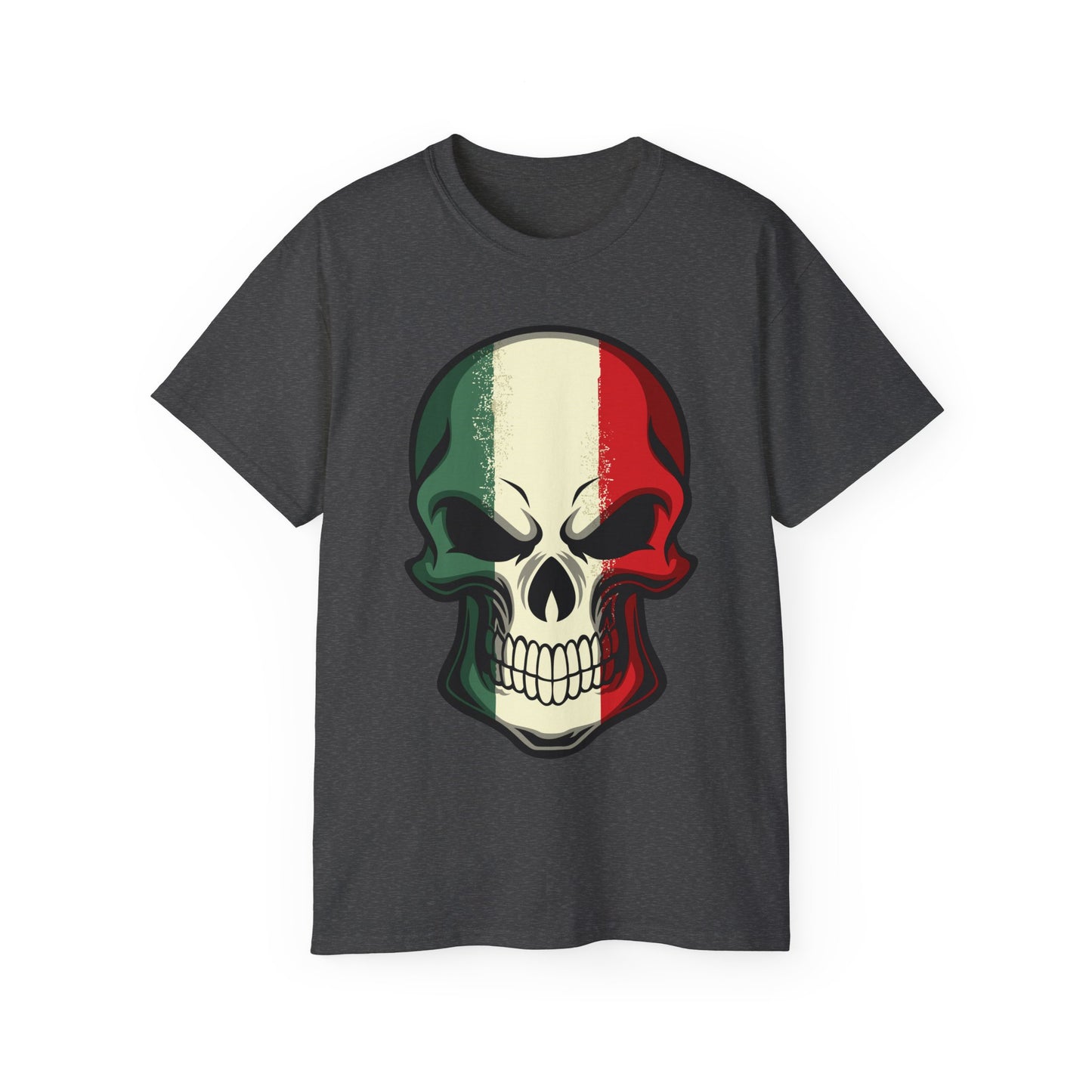 Unisex Ultra Cotton Tee - Red White Green Skull