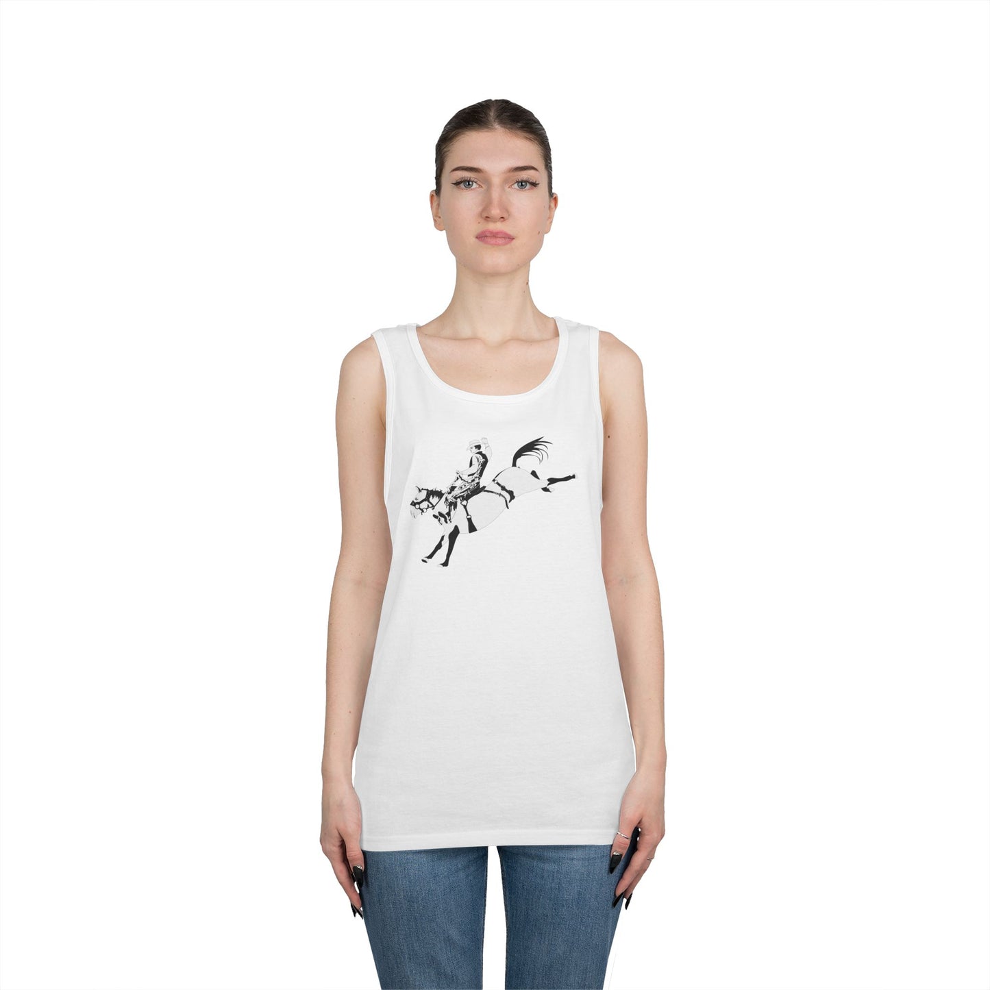 Unisex Heavy Cotton Tank Top - Cowboy - Bronco Buster - BW