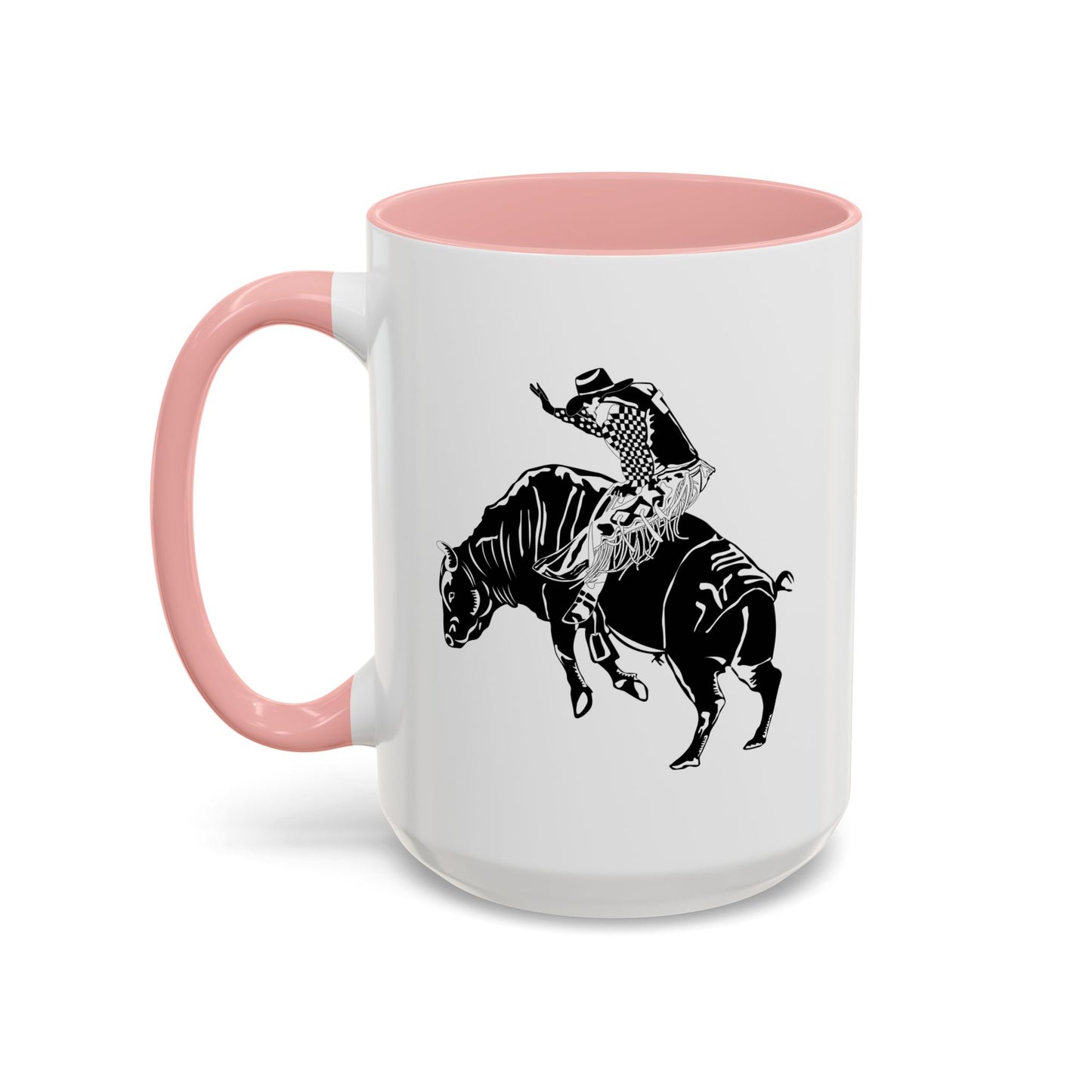 Accent Coffee Mug (11, 15oz) - Cowboy - Bull Rider - BW