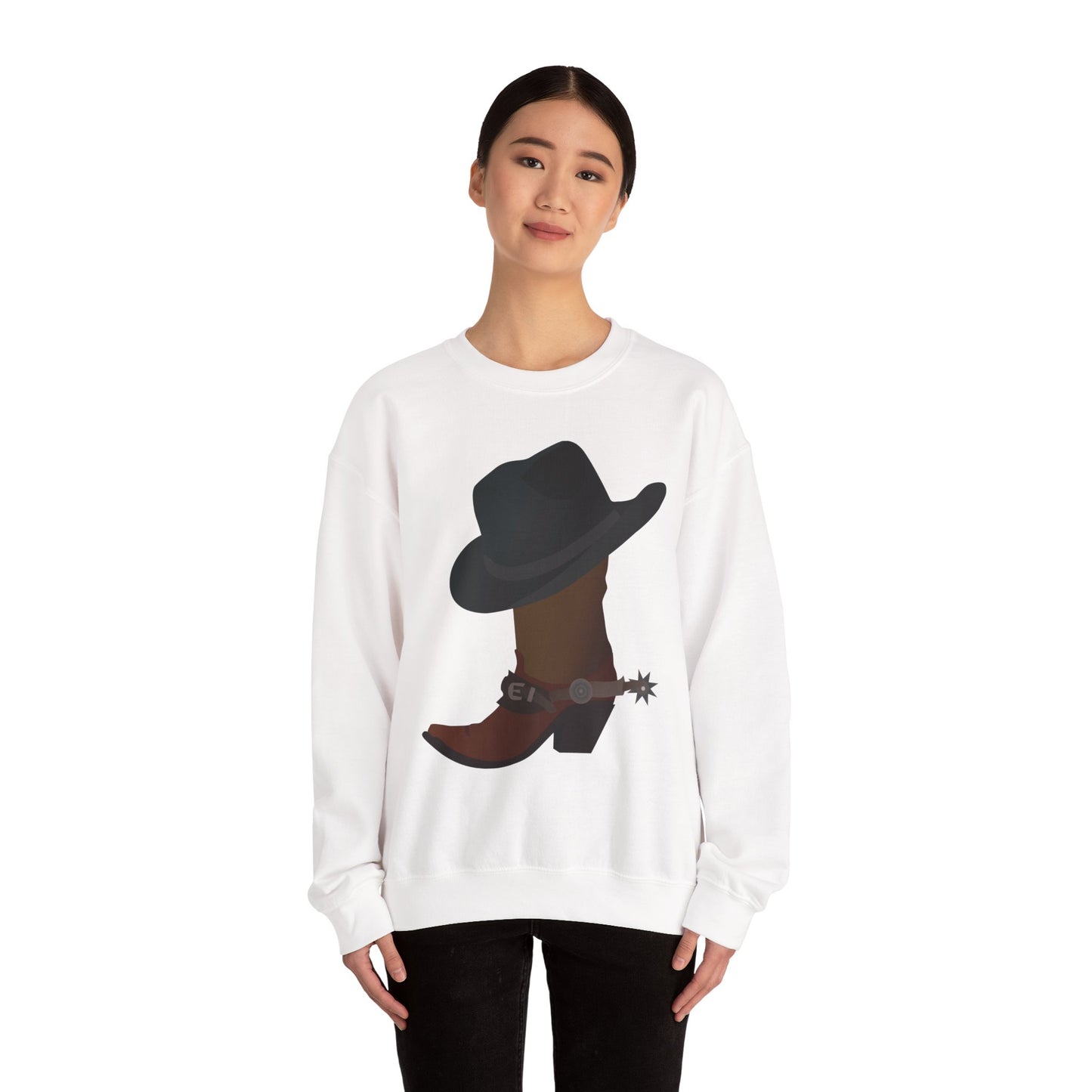 Crewneck Sweatshirt - Rodeo - Boots and Hat and Spurs