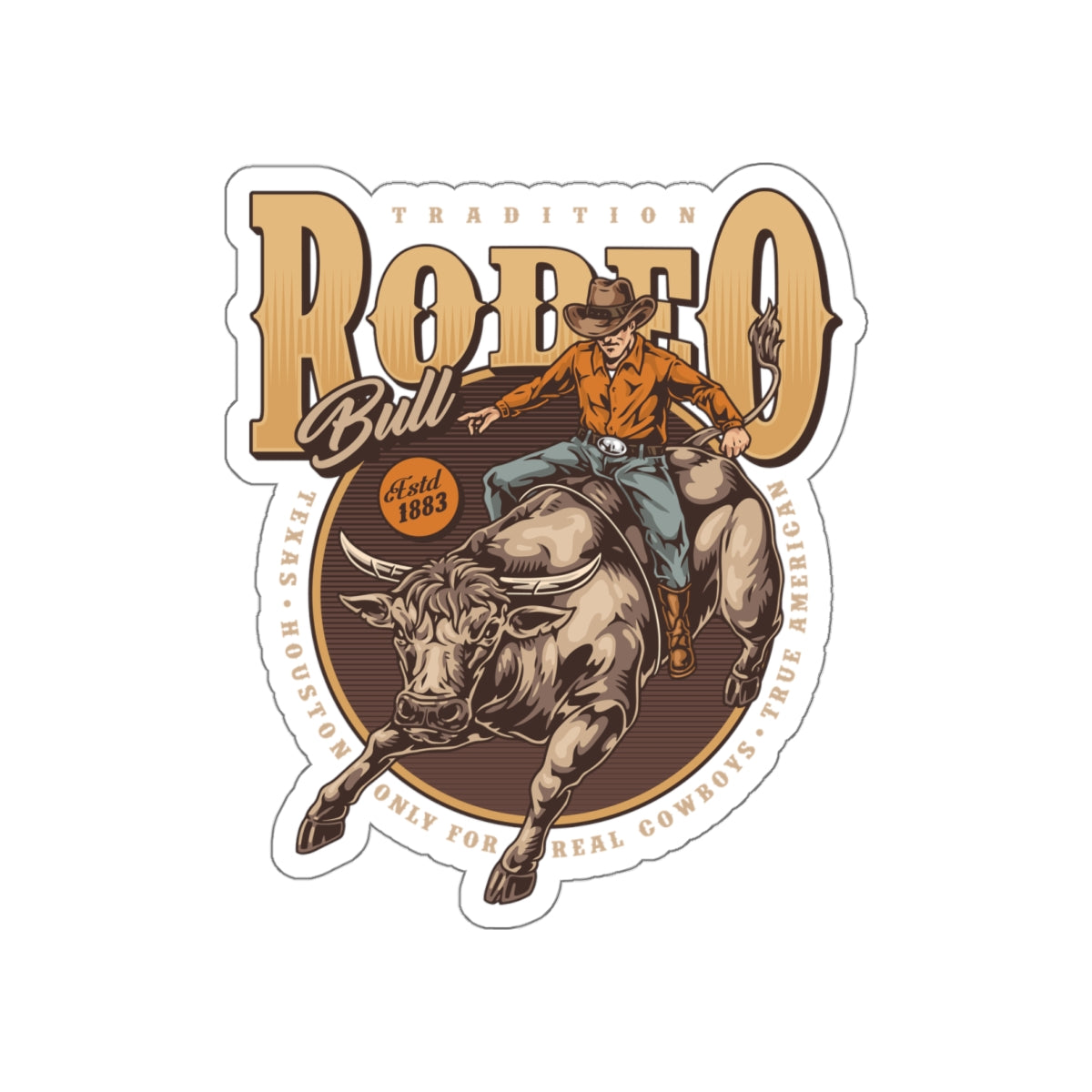 Die-cut stickers - Tradition Rodeo Bull - Real Cowboys