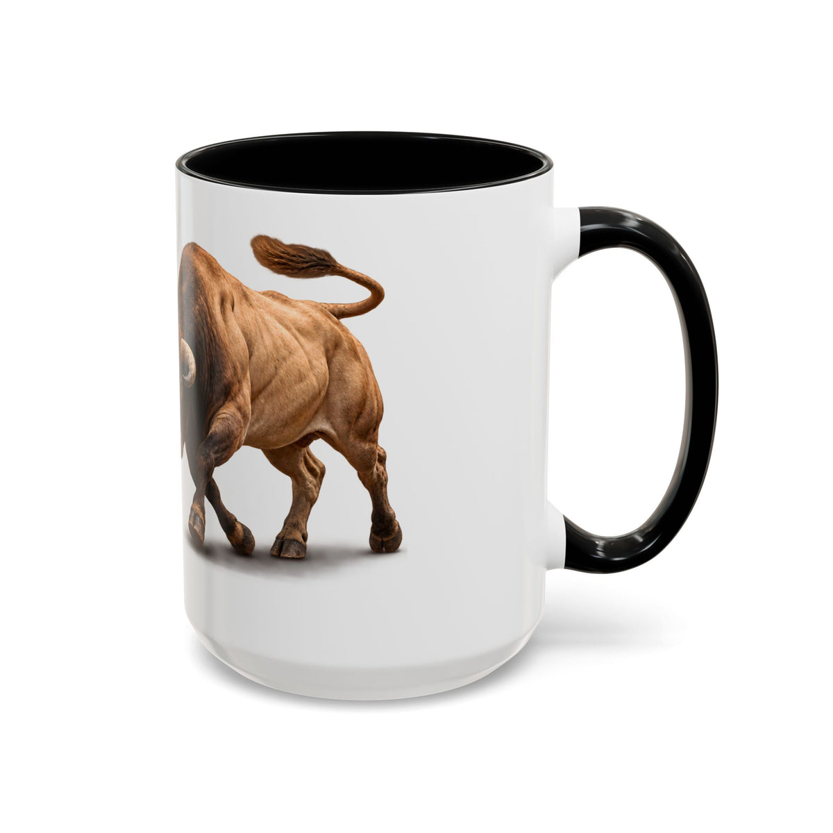 Accent Coffee Mug (11, 15oz) - Rodeo - Bull and Clown - 3D