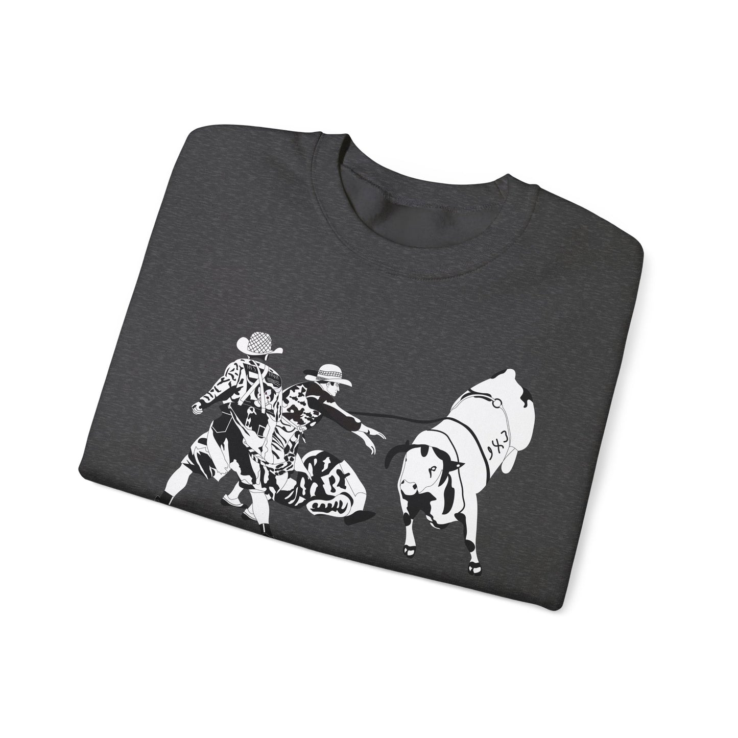 Crewneck Sweatshirt - Clowns and Bull - BW