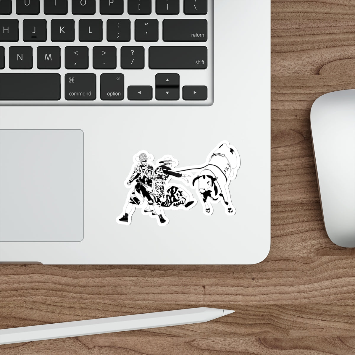 Die-cut stickers - Clowns and Bull - BW