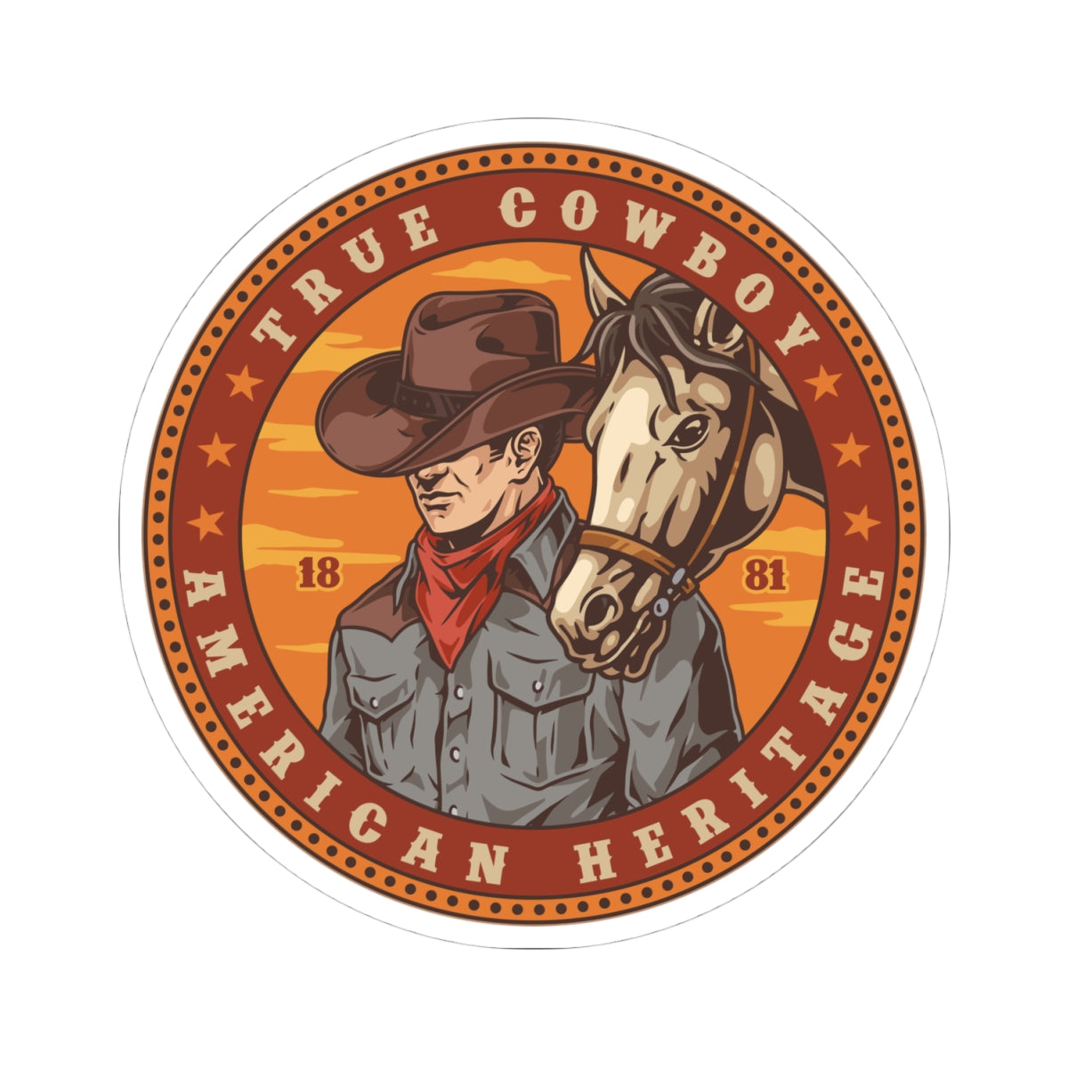 Kiss-Cut Stickers - True Cowboy - American Heritage