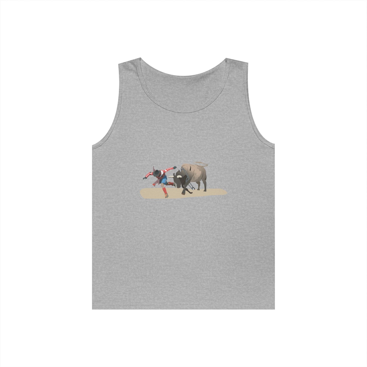 Unisex Heavy Cotton Tank Top - Rodeo - Bull and Clown
