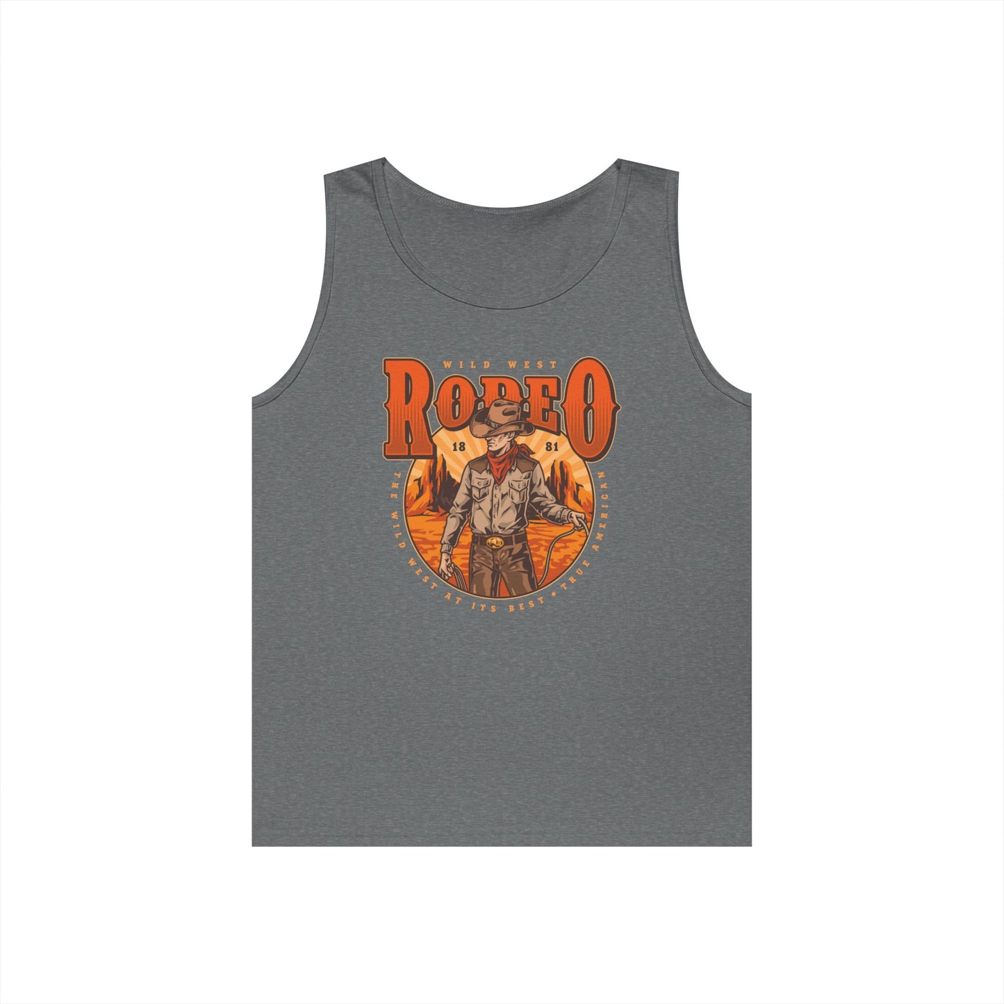 Unisex Heavy Cotton Tank Top - Wild West Rodeo - True American - The Wild West At Its Best