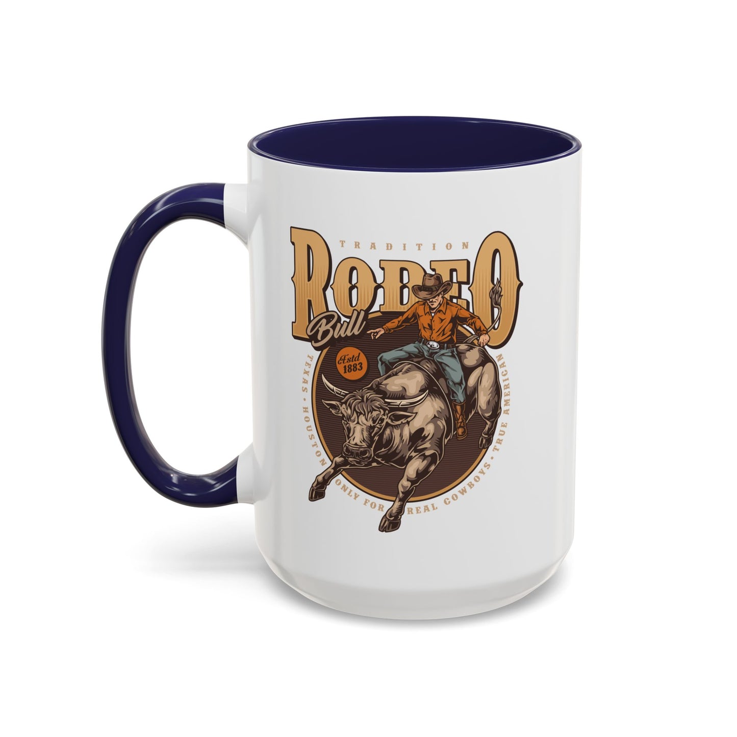 Accent Coffee Mug (11, 15oz) - Tradition Rodeo Bull - Real Cowboys