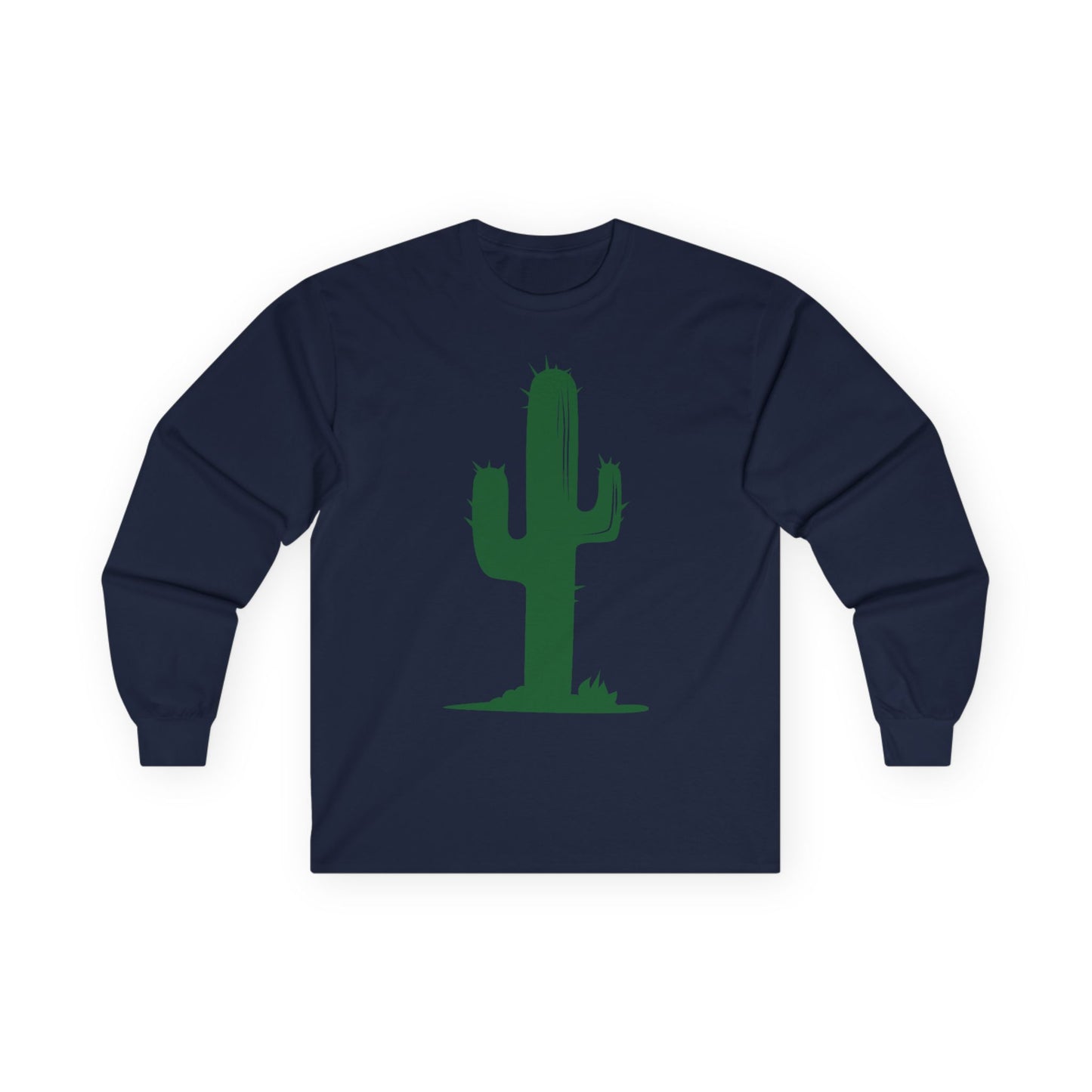 Unisex Ultra Cotton Long Sleeve Tee - Green Western Cactus X 300