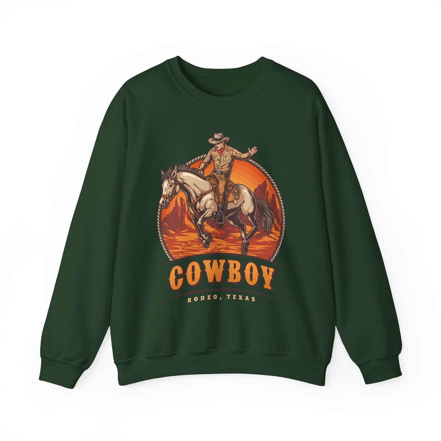 Crewneck Sweatshirt - Rodeo Cowboy - Texas