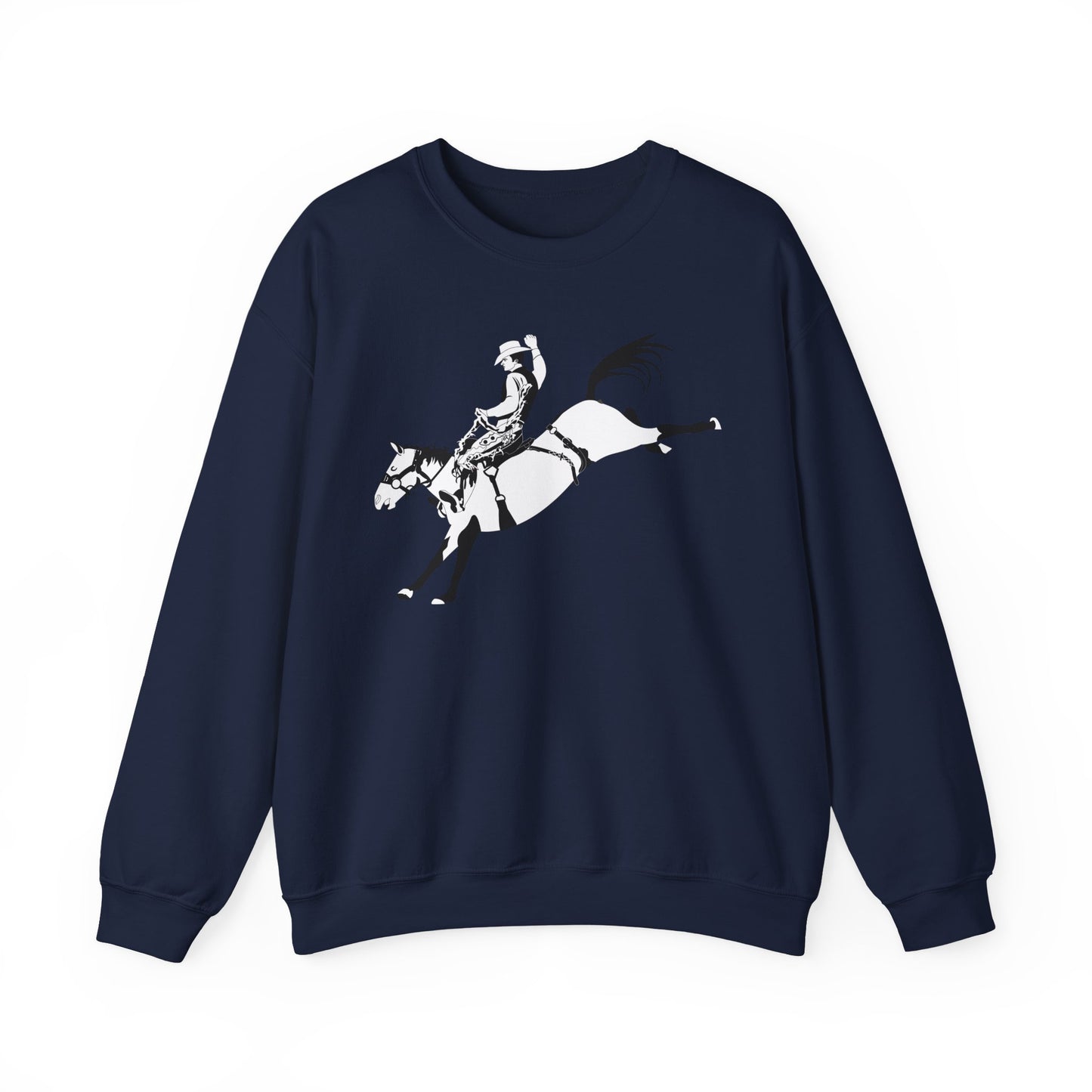 Crewneck Sweatshirt - Cowboy - Bronco Buster - BW