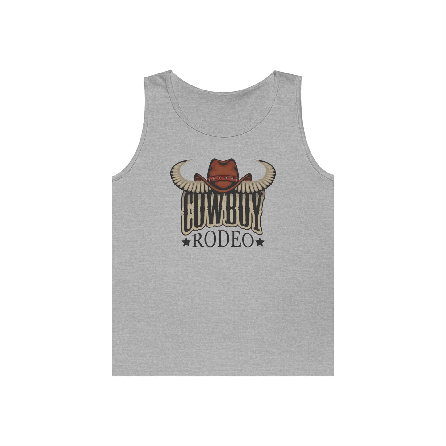 Unisex Heavy Cotton Tank Top - Cowboy Rodeo - Horn