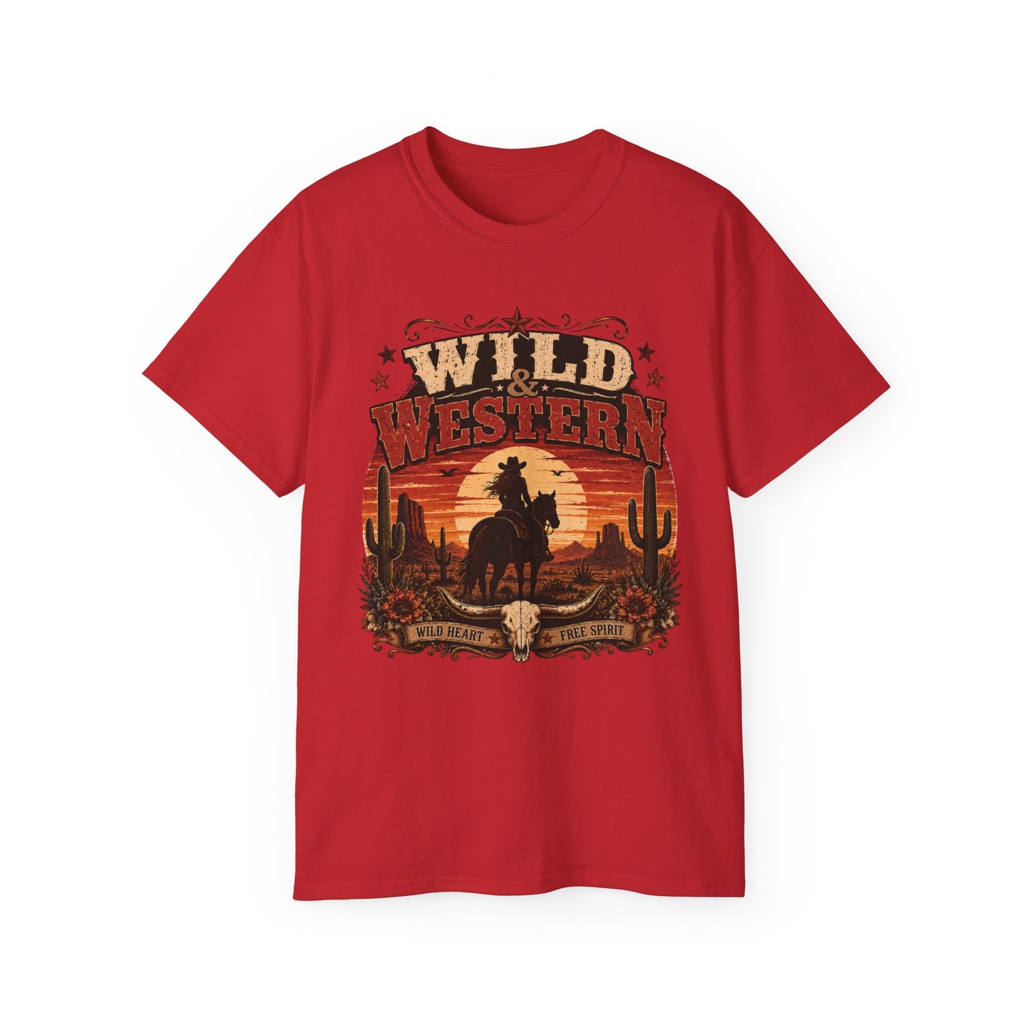 T-Shirt - Wild Western sunset ride