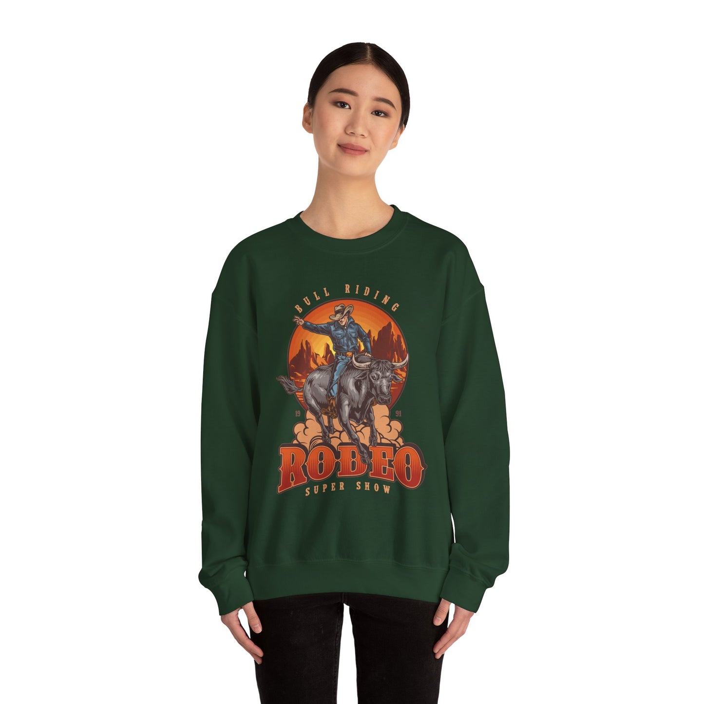 Crewneck Sweatshirt - Bull Riding - Rodeo Super Show