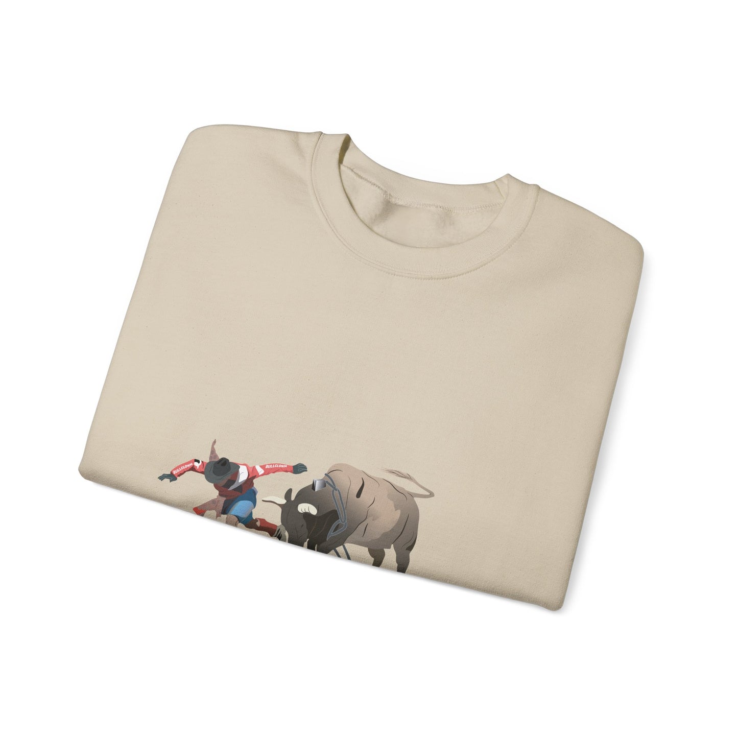 Crewneck Sweatshirt - Rodeo - Bull and Clown