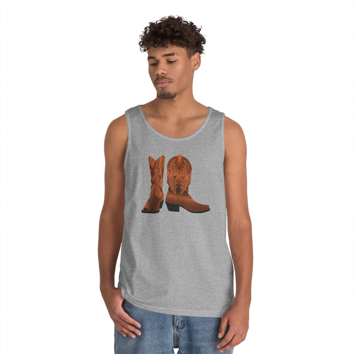 Unisex Heavy Cotton Tank Top - Rodeo - Cowboy Boots