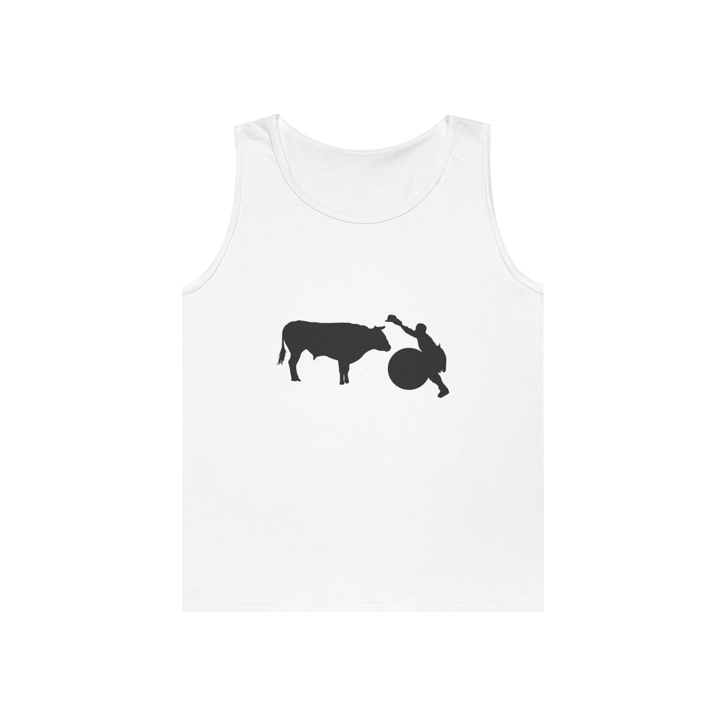 Unisex Heavy Cotton Tank Top - Clown and Bull - Silhouette - V2