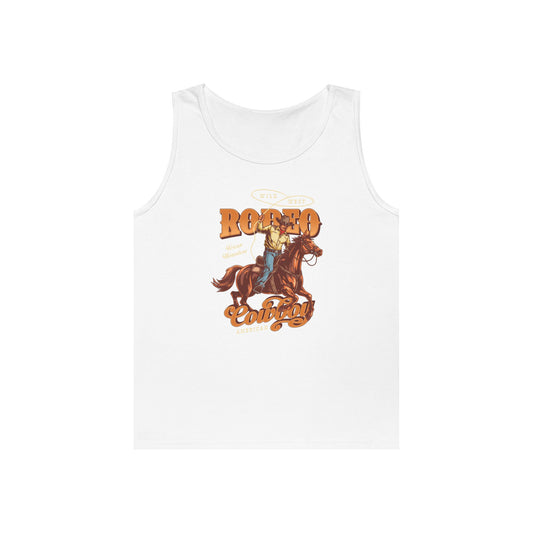 Unisex Heavy Cotton Tank Top - Wild West - Houston, Texas - American Rodeo Cowboy